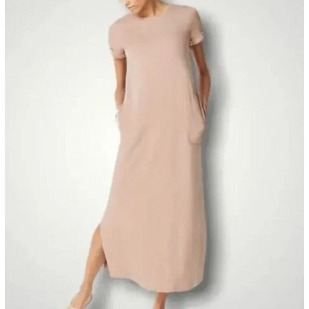 J.Jill Pure Jill sz L dusty rose pink midi dress casual lagenlook